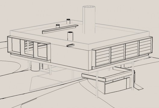 Residência do arquiteto, vista noroeste. Arquiteto Carlos Millan