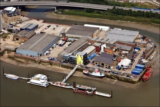 Vista aérea de Trinity Buoy Wharf