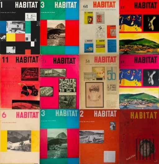 Capas da Habitat, revista impressa de 1950 a 1965