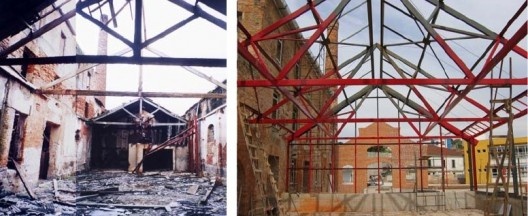 Vista do edifício e para área de exposições