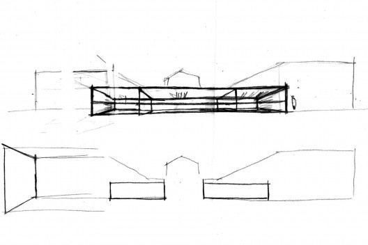 Oficina de desenho urbano MCB, esquema da nova entrada do museu (2ª alternativa), São Paulo, 2011