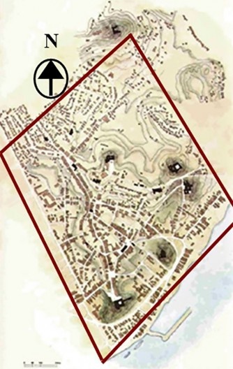 Polígono de tombamento do Sítio Histórico de Olinda PE, em 1968