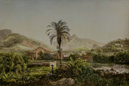 Thomas Ender, Começo do Vale do Bom Engenho [Anfang des Thales von Bom Engenho]. Aquarela sobre lápis, 1817–1818