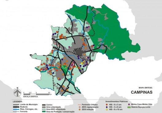 Mapa de localização de investimentos públicos