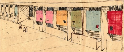 Croquis para o Projeto Mercedes, São Bernardo do Campo. Programa de Urbanização de Favelas, CDH, 1984/1987