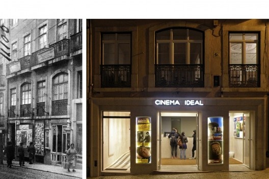A entrada do Cinema Ideal em 1930 e após a intervenção