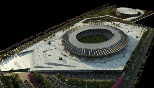 Novo Mineirão, rendering, Belo Horizonte MG. Projeto de reforma e adequação para Copa 2014 do escritório BCMF Arquitetos
