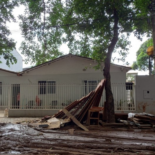 Residência antiga, localizada na parte baixa do bairro, duramente atingida pela enchente, janeiro de 2022