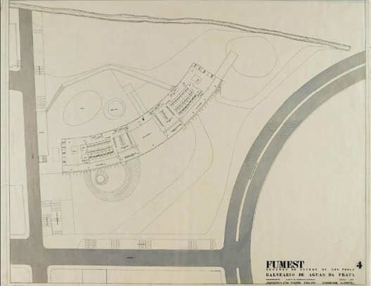Balneário de Águas da Prata, implantação, 1970-1974. Arquitetos João Walter Toscano, Odiléa Setti Toscano, Massayoshi Kamimura