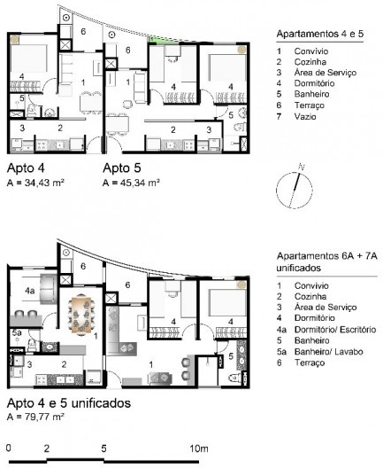 Planta apartamento 4, 5, 4 + 5