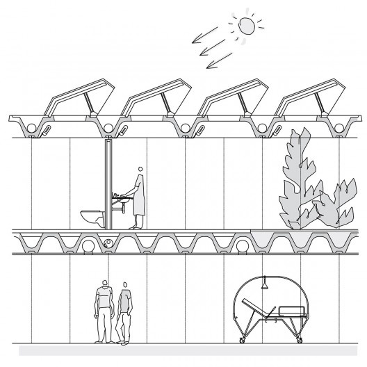 Hospital Sarah Brasília, corte, Brasília DF, 1978. Arquiteto João Filgueiras Lima
