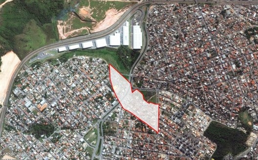 Vista de satélite do Bairro Vila Cristina