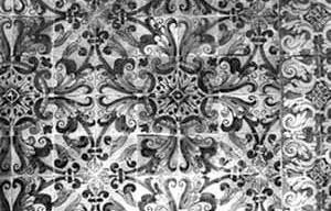 Solar Berquó, Detalhe dos azulejos do pavimento nobre. Salvador, 1982. Acervo: IPHAN.