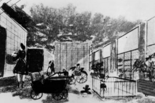 A visão do arquiteto sobre como o terceiro pavimento, comum, seria usado no Pruitt Igoe