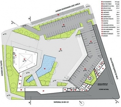Praça do Natal, Natal RN Brasil, planta baixa nível 49,00, menção honrosa Concurso Público de Arquitetura. GA Arquitetura, 2009