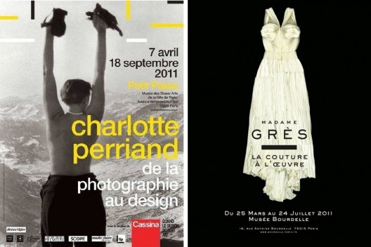 Cartazes das exposições de Charlotte Perriand e Madame Grès