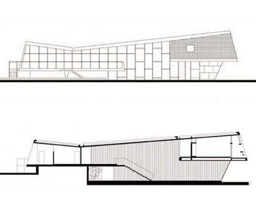 Casa Miguel Vita, elevação e corte, Recife, 1958. Arquiteto Delfim Amorim