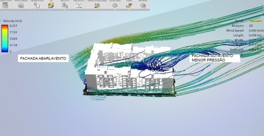 Conjunto Heliópolis Gleba G, pátio do conjunto, São Paulo, 2011, arquitetos Artur Katchborian e Mario Biselli Simulação de ventilação