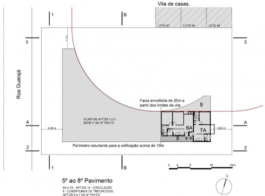 Planta do quinto ao oitavo pavimento