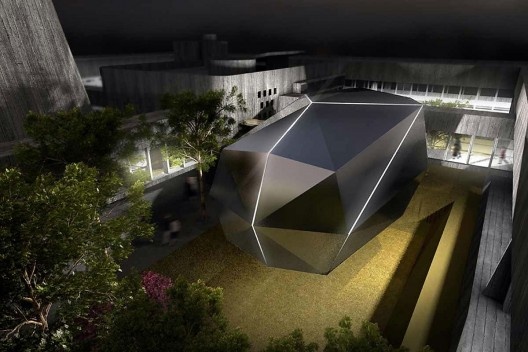 Perspectiva noturna da proposta. Imagem apresentada no Seminário Estratégias para La Intervención Del Patrimônio Moderno. Naciones Unidas – CEPAL – Docomomo Chile, jan. 2011