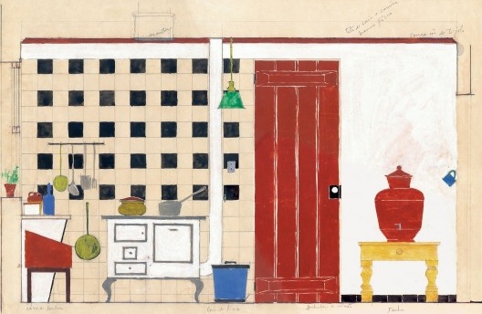 Residência Cândido Guinle de Paula Machado, perspectiva da fachada nordeste. Cabo Frio RJ, 1958. Arquiteto Carlos Leão