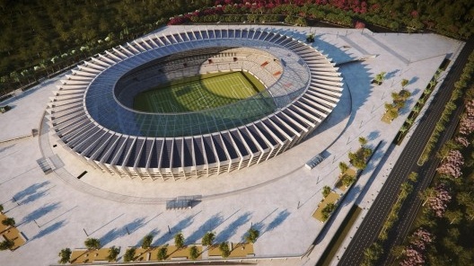 Novo Mineirão, rendering, Belo Horizonte MG. Projeto de reforma e adequação para Copa 2014 do escritório BCMF Arquitetos