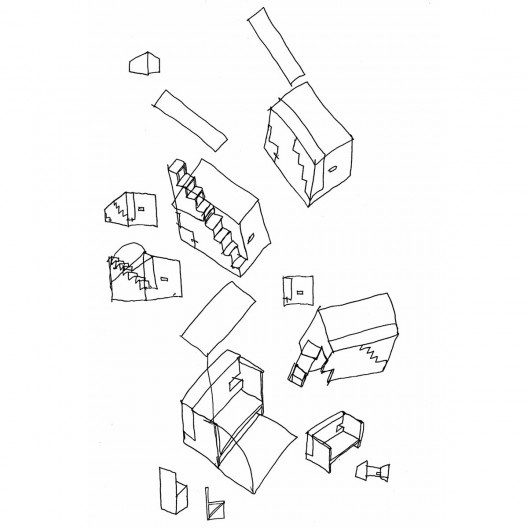 Cenografia para “Uma visitação”, 1995. Croquis de João Mendes Ribeiro