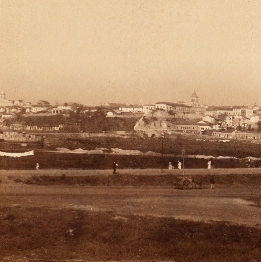 Vista geral da cidade de São Paulo, detalhe da foto esquerda, c.1875, fotógrafo desconhecido