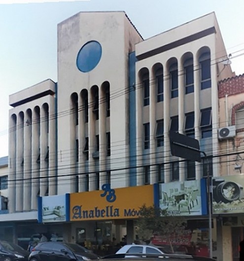 Edifício Mônaco de uso misto, modernista, rua Marechal Cândido Rondon, Centro, Paranavaí, anos 1980