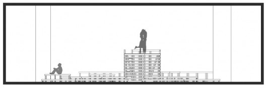 Cenografia da peça “O despertar da primavera”, elevação da boca de cena. Arquiteto Guilherme Zoldan