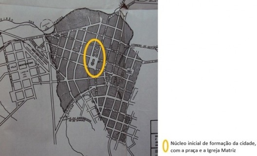 Mapa histórico da cidade de Espírito Santo do Pinhal, baseado na edição preliminar de 1903 da Commissão Geographica e Geológica de São Paulo