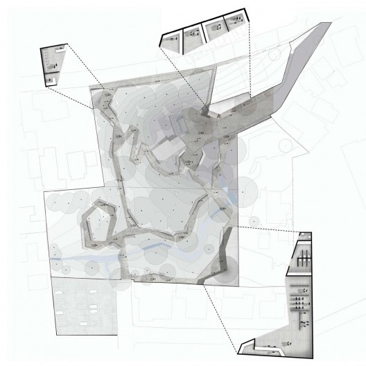 Requalificação urbanística do centro histórico de São José, Santa Catarina, 2014. 1º lugar. Planta do parque