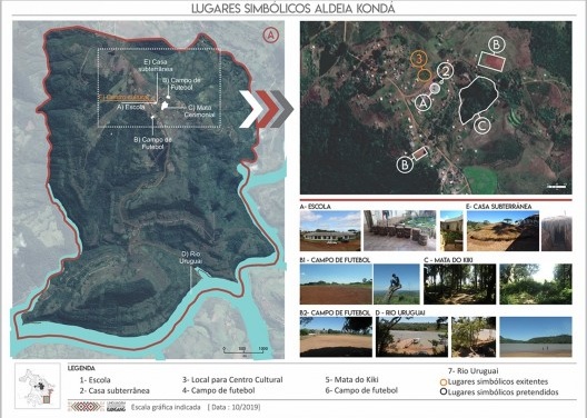 Mapa da Aldeia Kondá: lugares simbólicos