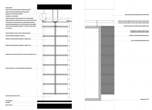 Edifício Jaguaribe, prancha de detalhamento do trabalho da aluna Clara Gessinger (detalhe), 2014/2