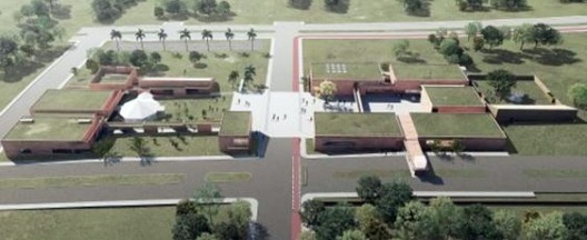 Museu das Missões, modelo 3D mostra a praça configurada pela transposição da rua São Nicolau, São Miguel RS, 2015. Escritório Brasil Arquitetura e arquiteto Carlos Eduardo Dias Comas