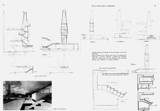 Conjunto Aquático da Associação Portuguesa de Desportos, páginas da revista Acrópole n. 348, São Paulo, 1962-1965. Arquitetos João Batista Vilanova Artigas e Carlos Cascaldi
