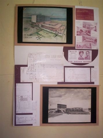 Una vista de la exposición sobre la vida y obra de los arquitectos cubanos Margot del Pozo y Vicente Lanz (fallecido)