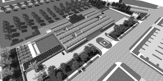 Museu de Arte Kimbell, vista aérea, Fort Worth, Texas, EUA, 1972. Arquiteto Louis I. Kahn