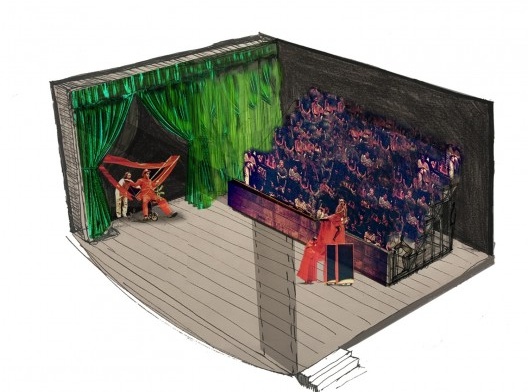 Colagem dos elementos de cena