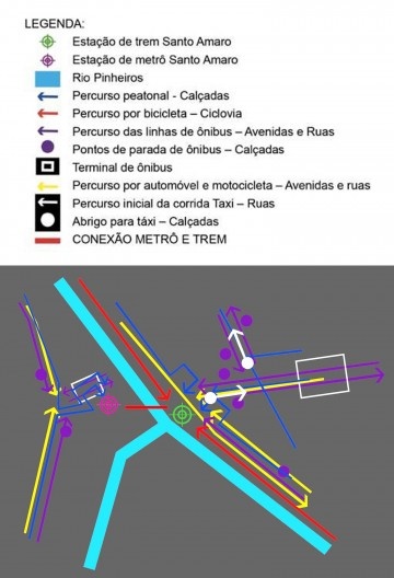 Diagrama de todas microacessibilidades no entorno da Estação Santo Amaro