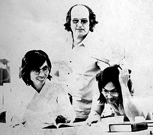 Koiti Mori, José Tabacow e Haruyoshi Ono no Escritório Burle Marx