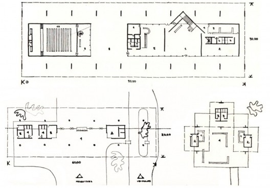 Armando de Holanda, ordenações modulares resultantes dos diferentes tipos de apoios estruturais compondo as famílias de cascas do PHNG – no sentido anti-horário: Museu da Restauração, Pavilhão de Acesso e Lanchonete