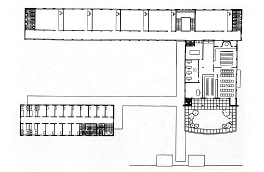 Instituto Sedes Sapientiae, plantas térreo e pavimento superior, São Paulo, 1940-1942. Arquiteto Rino Levi