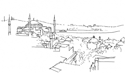 Vista do terraço em Sultanahmed