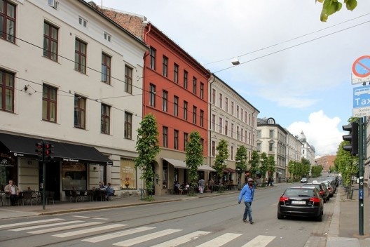 Edificações típicas norueguesas na Rua Storgata