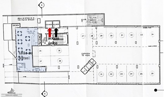 Edifício Residencial Montecarlo, planta das áreas coletivas, Uberaba MG Brasil