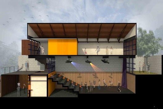 Instituto Brincante, corte, São Paulo SP, 2016, escritório Bernardes Arquitetura