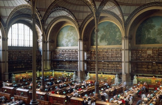 Biblioteca Nacional, vista da sala de leitura. Henri Labrouste, c.1850