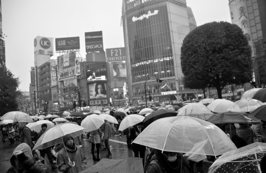 Proximidades da estação Shibuya, desfile guarda-chuvas, Tóquio