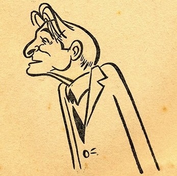 Agrippino Grieco na caricatura de Augusto Rodrigues